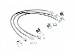 Rough Country Suspension Front and Rear Stainless Steel Brake Lines for 4 to 6-Inch Lift (87-06 Jeep Wrangler YJ & TJ)