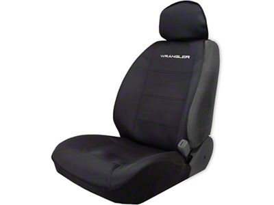 Neoprene Sideless Front Seat Cover with Wrangler Logo (Universal; Some Adaptation May Be Required)