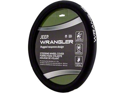 Neoprene Steering Wheel Cover with Wrangler Logo (Universal; Some Adaptation May Be Required)