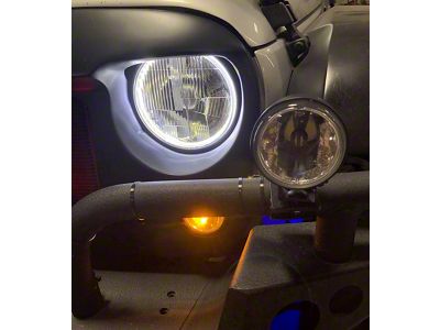 Delta Lights Switchback Halo LED Headlights; Chrome Housing; Clear Lens (07-18 Jeep Wrangler JK)