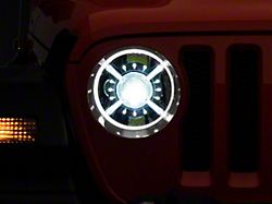 Rough Country 9-Inch DRL Halo LED Headlights; Black Housing; Clear Lens (20-24 Jeep Gladiator JT)