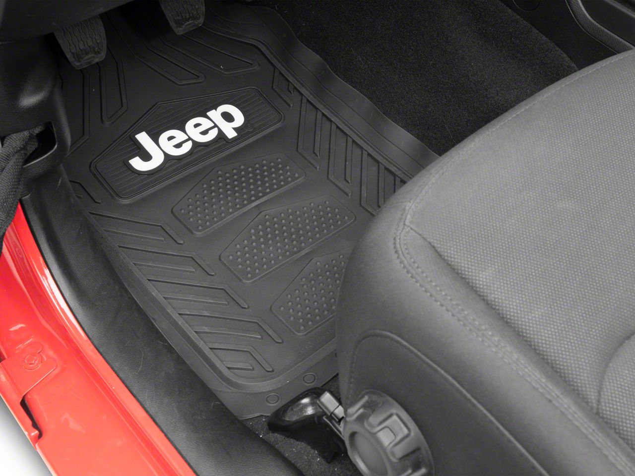 Jeep Wrangler WeatherPro Front and Rear Floor Mats with Jeep Logo