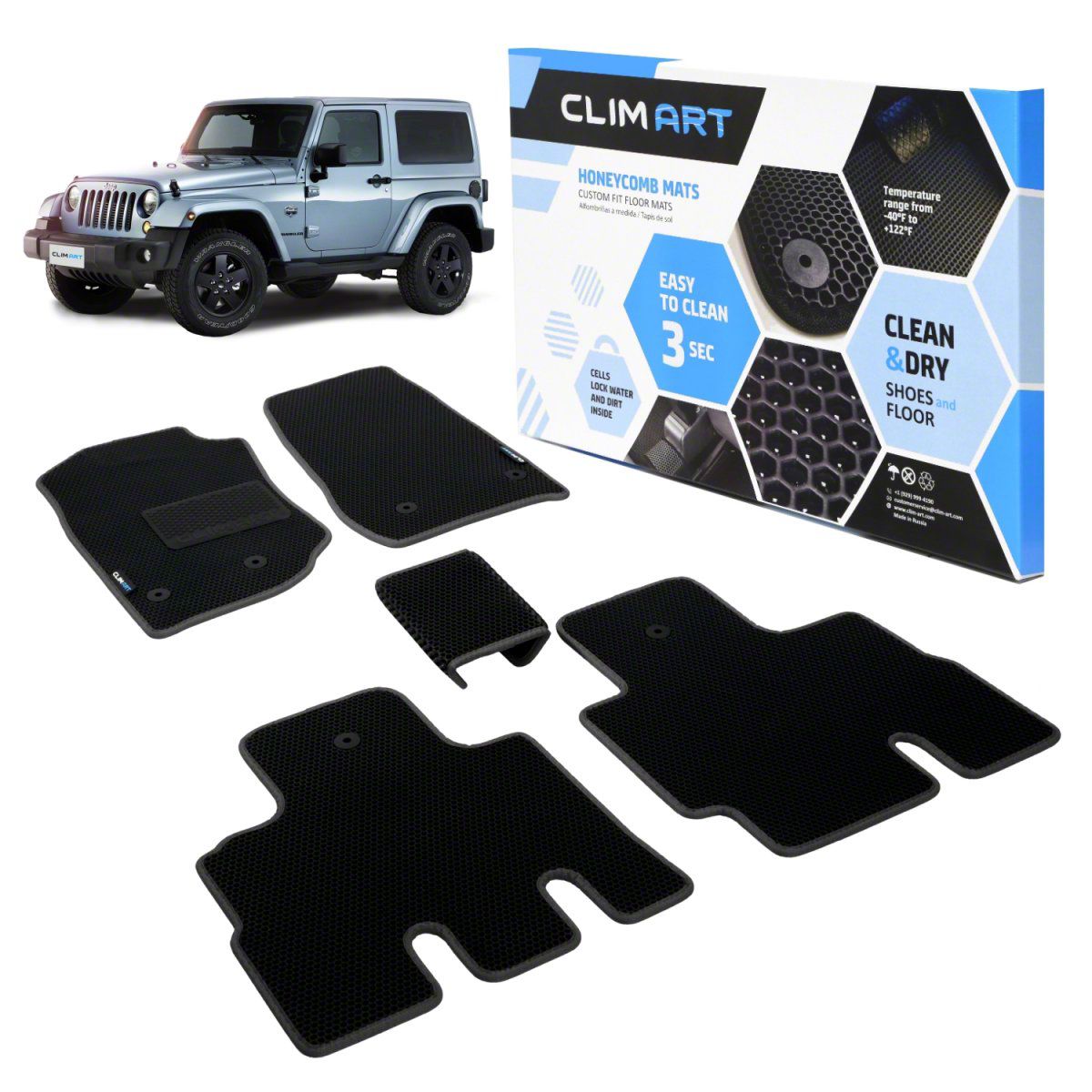 Jeep Wrangler Custom Fit Front and Rear Floor Liners; Black (1418 Jeep
