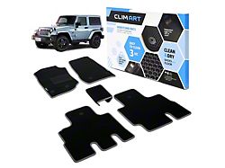 Custom Fit Front and Rear Floor Liners; Black/Silver (14-18 Jeep Wrangler JK 4-Door)