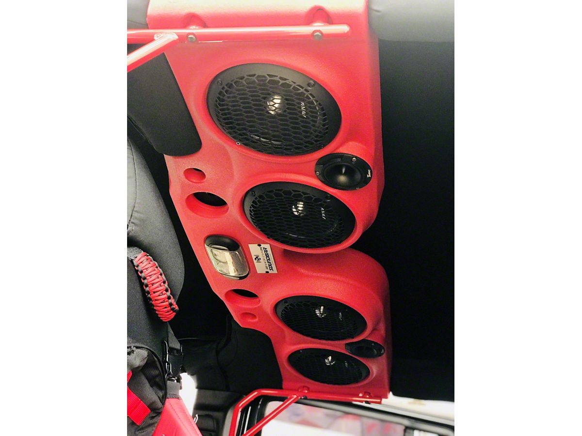 American SoundBar Jeep Wrangler Empty Speaker Enclosure; Red ASB-JKRD  (07-18 Jeep Wrangler JK) - Free Shipping