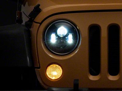 Raxiom 7-Inch LED Headlights; Black Housing; Clear Lens (07-18 Jeep Wrangler JK)