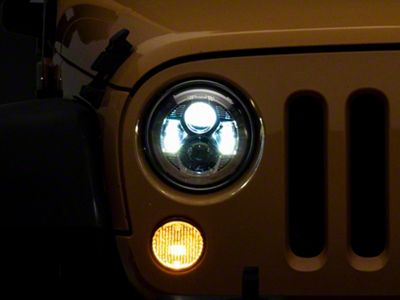 Raxiom 7-Inch LED Headlights; Chrome Housing; Clear Lens (07-18 Jeep Wrangler JK)