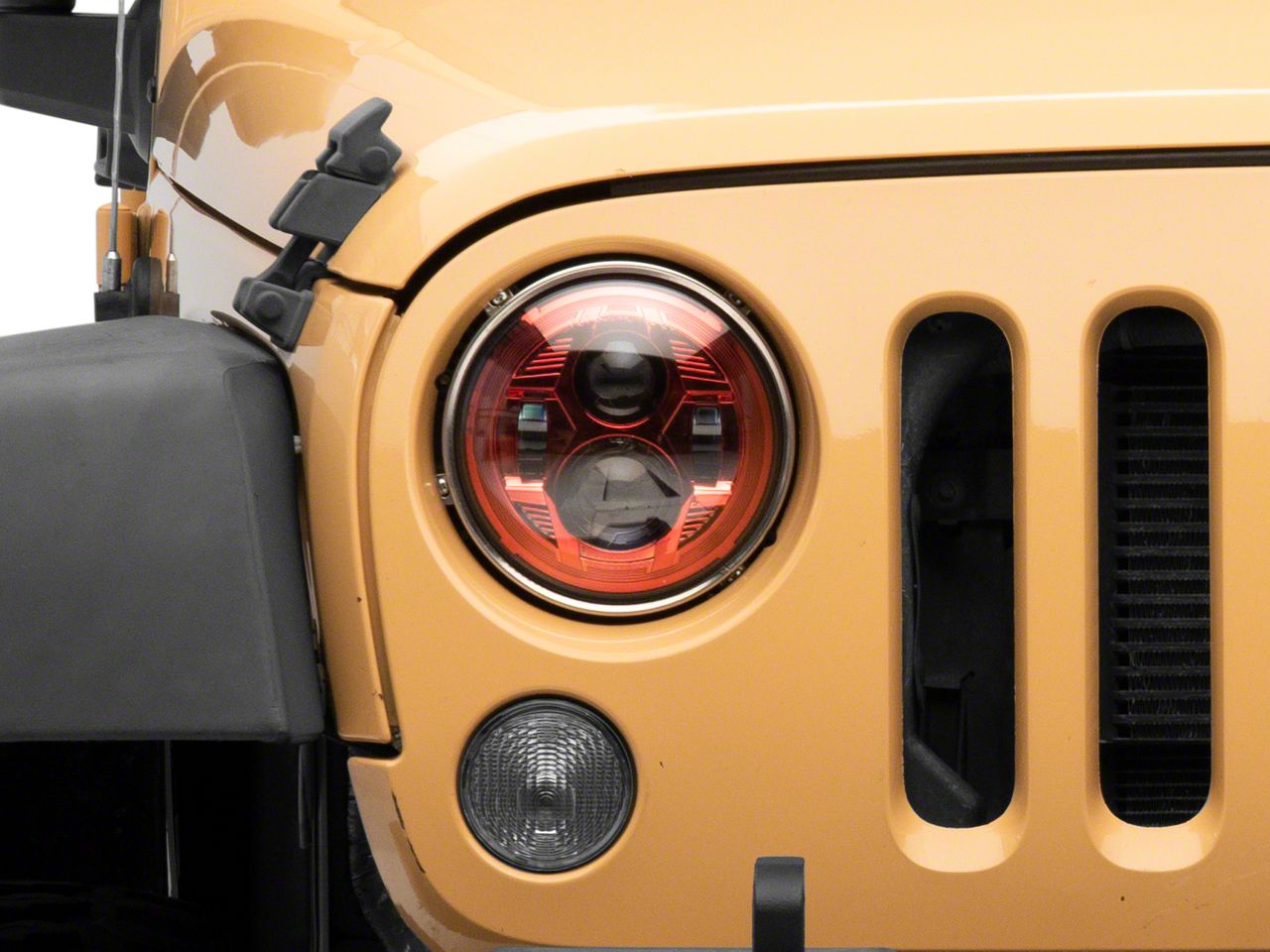Raxiom Jeep Wrangler DOT Approved 7-Inch LED Headlights; Red Housing; Clear  Lens J154701 (07-18 Jeep Wrangler JK) Free Shipping