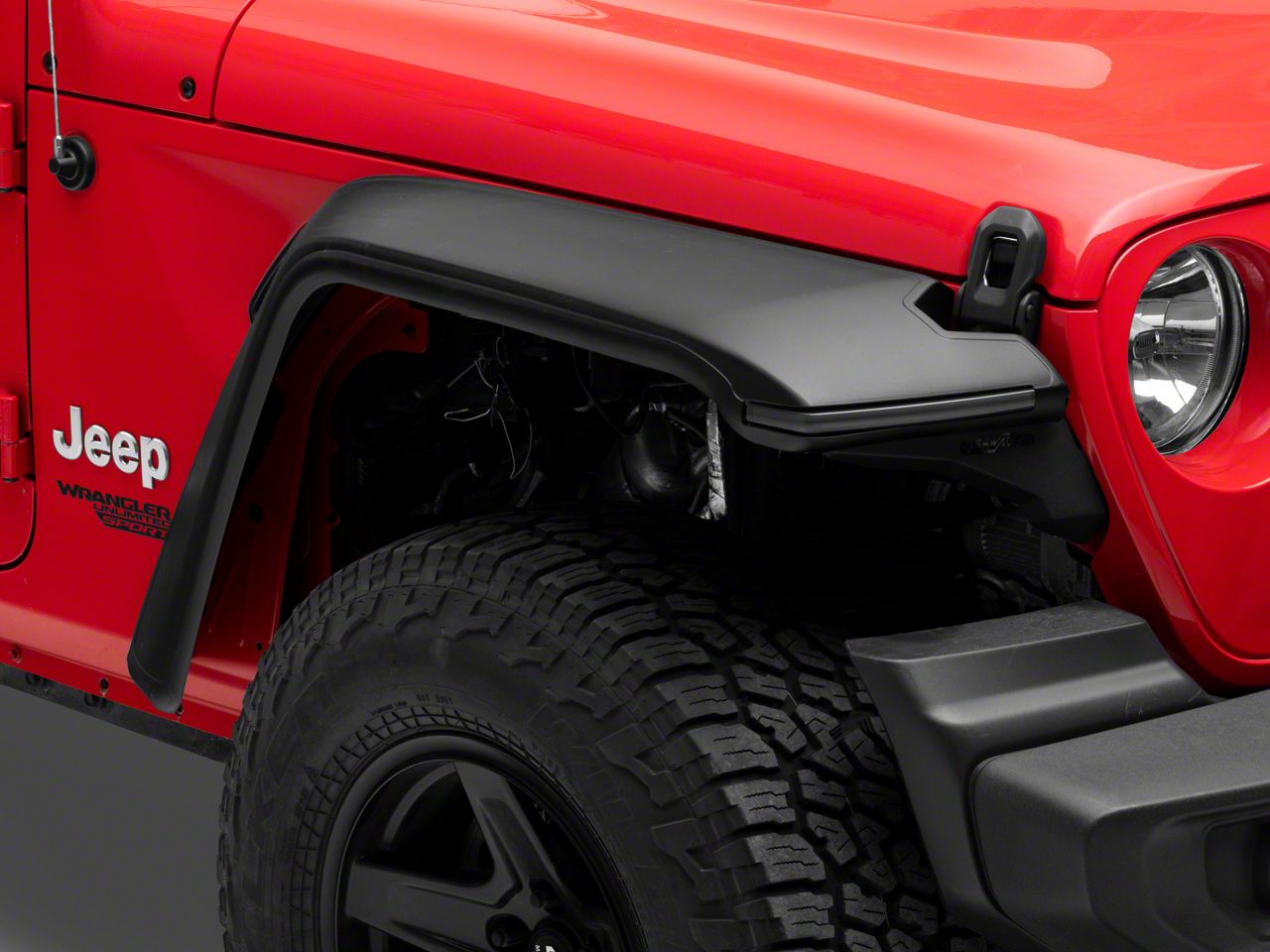 Bushwacker Jeep Wrangler Hyperform Flat Style Fender Flares; Front and
