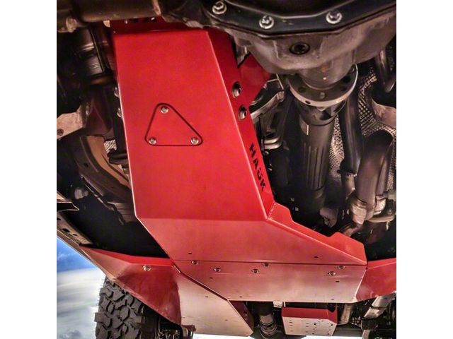 Hauk Off-Road Engine Skid Plate; Gloss Firecracker Red (18-24 3.6L Jeep Wrangler JL)