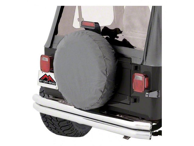 27 to 29-Inch Spare Tire Cover; Gray (66-18 Jeep CJ5, CJ7, Wrangler YJ, TJ & JK)