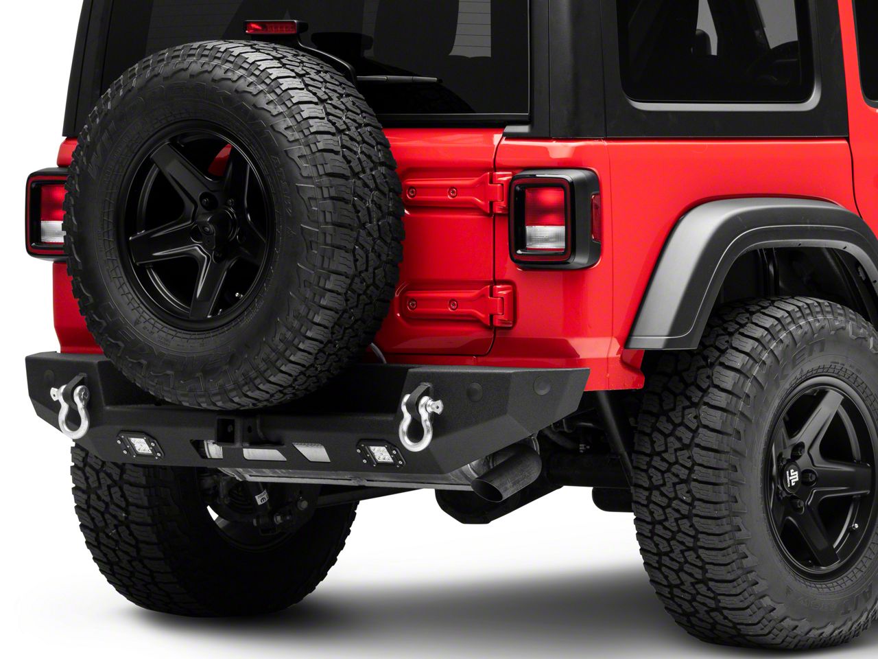 HookeRoad Jeep JL Rear Bumper w/2 inch Hitch Receiver for 2018-2022 Jeep Wrangler JL