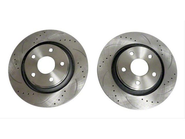 High Performance Drilled and Slotted Rotors; Front Pair (08-18 Jeep Wrangler JK)