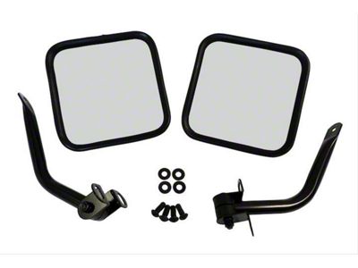 Side Mirrors; Black (76-95 Jeep CJ5, CJ7 & Wrangler YJ)