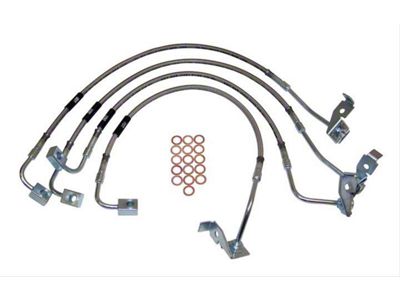 Stainless Steel Front and Rear Brake Hose Kit for 0 to 6-Inch Lift (07-10 Jeep Wrangler JK)