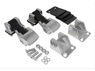 TJ Style Hood Catch Kit; Stainless Steel (66-95 Jeep CJ5, CJ7 & Wrangler YJ)