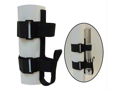 Roll Bar Flashlight Holder; Black (Universal; Some Adaptation May Be Required)