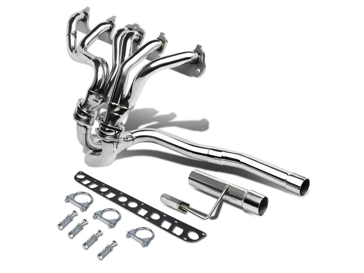 Jeep Wrangler  Shorty Header with Y-Pipe; Polished (91-99  Jeep  Wrangler YJ & TJ) - Free Shipping