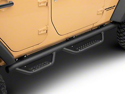 N-Fab Jeep Wrangler Cab Length RS Nerf Side Step Bars; Textured Black  507416412 (07-18 Jeep Wrangler JK 4-Door) - Free Shipping