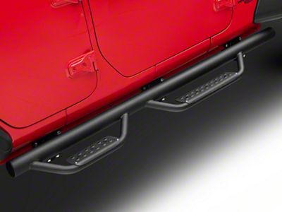 3-Inch Nerf Drop Side Step Bars; Black (18-23 Jeep Wrangler JL 4-Door)