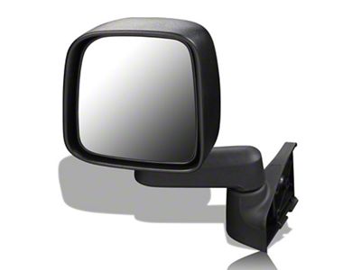 OE Style Manual Side Mirror; Black; Driver Side (03-06 Jeep Wrangler TJ)