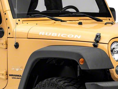 Officially Licensed Jeep Rubicon Hood Logo; Silver (07-18 Jeep Wrangler JK)