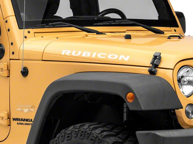 Jeep Licensed by RedRock Rubicon Hood Logo; White (07-18 Jeep Wrangler JK)