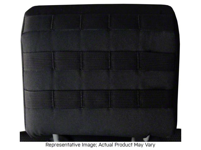 Bartact Tactical Series Rear Seat Headrest Covers; Black (18-24 Jeep Wrangler JL 2-Door)