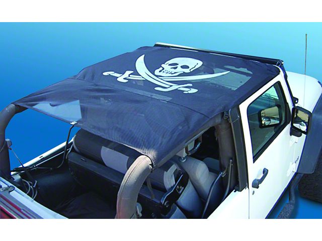 KoolBreez Full-Length Sun Screen Brief Top; Pirate Flag (10-18 Jeep Wrangler JK 2-Door)