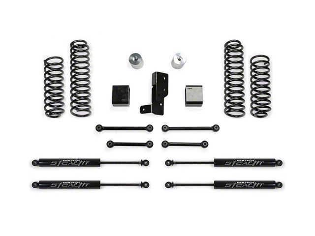 Fabtech 3-Inch Sport Suspension Lift Kit with Stealth Shocks (18-24 Jeep Wrangler JL 4-Door, Excluding 4xe & Rubicon 392)