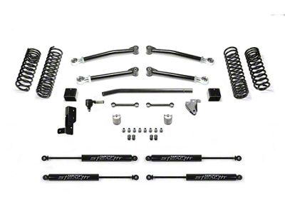 Fabtech 3-Inch Trail Suspension Lift Kit with Stealth Shocks (18-23 Jeep Wrangler JL 4-Door, Excluding 4xe & Rubicon 392)