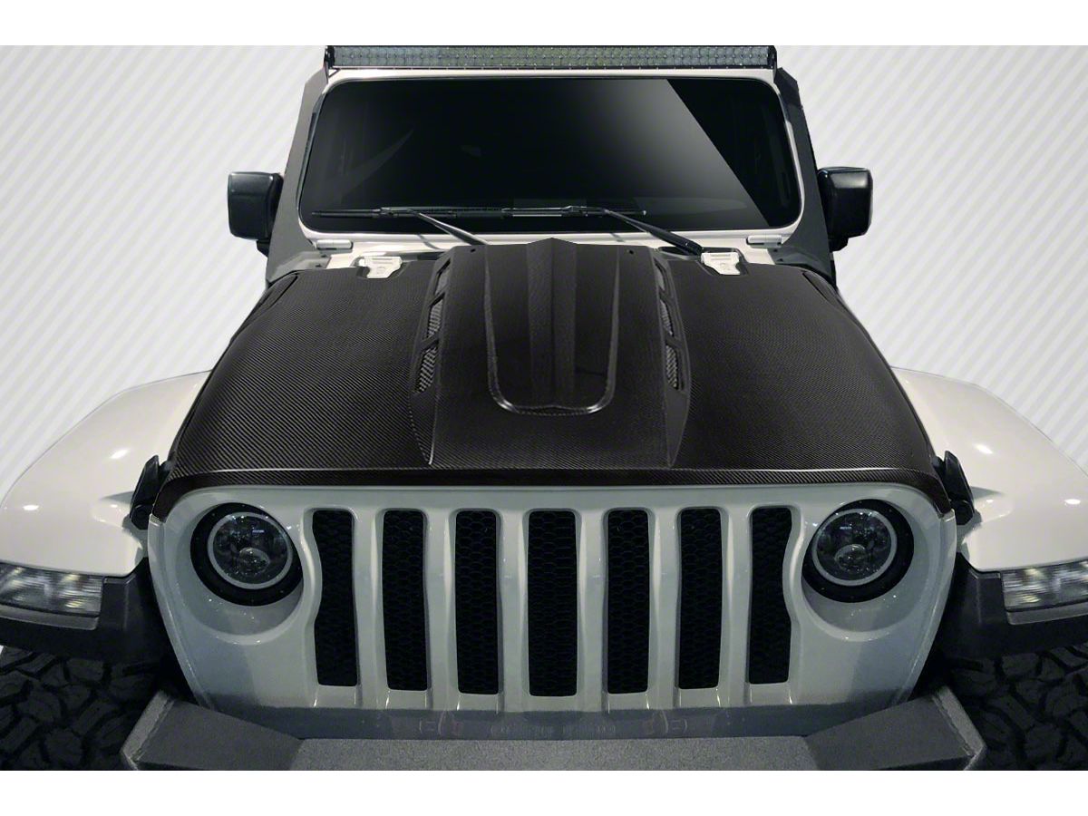 Jeep Wrangler Energy Hood; Carbon Fiber (18-23 Jeep Wrangler JL) - Free  Shipping