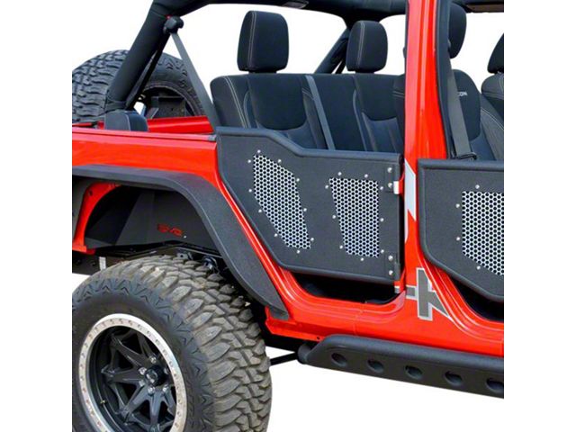 DV8 Offroad Aluminum Mesh Inserts for Rear Rock Doors (07-18 Jeep Wrangler JK 4-Door)