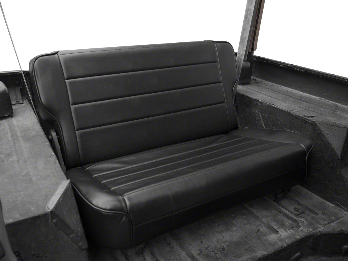 Smittybilt Jeep Wrangler Fold & Tumble Rear Seat Vinyl - Traditional Black  41301 (87-95 Jeep Wrangler YJ)
