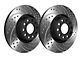 SP Performance Double Drilled and Slotted Rotors with Black ZRC Coated; Front Pair (13-18 Jeep Wrangler JK w/ Heavy Duty Brakes)