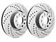 SP Performance Double Drilled and Slotted Rotors with Gray ZRC Coating; Front Pair (07-18 Jeep Wrangler JK)