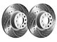 SP Performance Double Drilled and Slotted Rotors with Gray ZRC Coating; Front Pair (13-18 Jeep Wrangler JK w/ Heavy Duty Brakes)