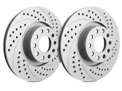 SP Performance Double Drilled and Slotted Rotors with Gray ZRC Coating; Rear Pair (07-18 Jeep Wrangler JK)
