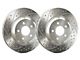 SP Performance Double Drilled and Slotted Rotors with Silver ZRC Coated; Front Pair (13-18 Jeep Wrangler JK w/ Heavy Duty Brakes)