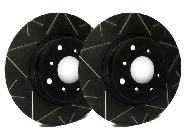 SP Performance Peak Series Slotted Rotors with Black ZRC Coated; Front Pair (90-98 Jeep Wrangler YJ & TJ; 1999 Jeep Wrangler TJ w/ 3-1/4-Inch Composite Rotors)