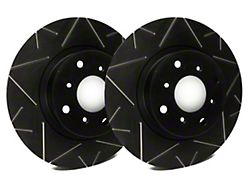 SP Performance Peak Series Slotted Rotors with Black Zinc Plating; Front Pair (90-98 Jeep Wrangler YJ & TJ; 1999 Jeep Wrangler TJ w/ 3-1/4 in. Composite Rotors)