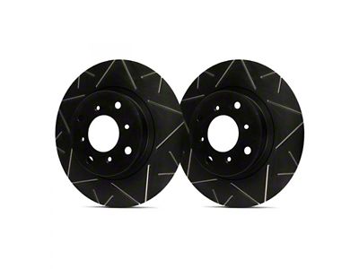 SP Performance Peak Series Slotted Rotors with Black Zinc Plating; Front Pair (18-23 Jeep Wrangler JL w/ 328mm Vented Rear Rotors)