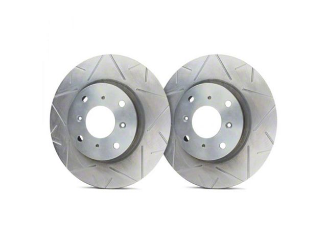 SP Performance Peak Series Slotted Rotors with Silver ZRC Coated; Front Pair (18-24 Jeep Wrangler JL w/ 328mm Vented Rear Rotors)