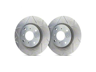 SP Performance Peak Series Slotted Rotors with Silver ZRC Coated; Front Pair (18-24 Jeep Wrangler JL w/ 328mm Vented Rear Rotors)