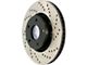 StopTech Sport Cross-Drilled Brake Rotor; Front Driver Side (90-98 Jeep Wrangler YJ & TJ; 1999 Jeep Wrangler TJ w/ 3-1/4-Inch Composite Rotors)