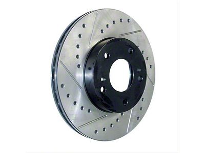 StopTech Sport Drilled and Slotted Rotor; Front Driver Side (77-79 Jeep CJ5 & CJ7 w/ 6-Bolt Steering Knuckle)