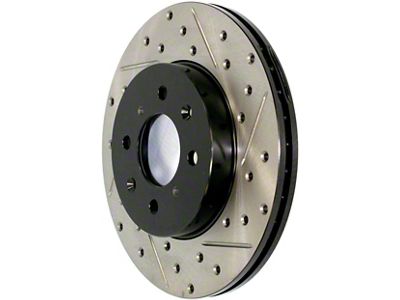 StopTech Sport Drilled and Slotted Rotor; Front Driver Side (77-79 Jeep CJ5 & CJ7 w/ 2-Bolt Steering Knuckle; 80-86 Jeep CJ5 & CJ7)