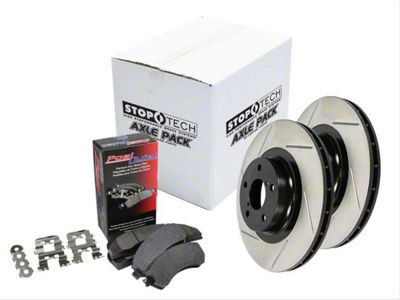 StopTech Street Axle Slotted Brake Rotor and Pad Kit; Front (93-98 Jeep Grand Cherokee ZJ)