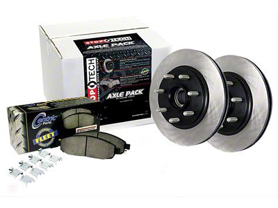 StopTech Truck Axle Slotted Brake Rotor and Pad Kit; Front (1999 Jeep Wrangler TJ w/ 3-Inch Cast Rotors; 00-06 Jeep Wrangler TJ)