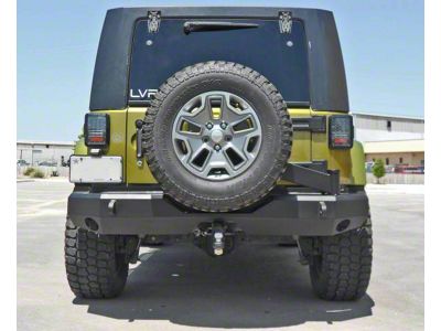 Full-Width Rear Bumper; Textured Black (07-18 Jeep Wrangler JK)